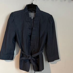 Classiques Entier Dark blue Tie-Waist Cropped Blazer
